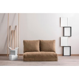 Atelier Del Sofa Taida - Sofá cama de 2 asientos, Marrón claro